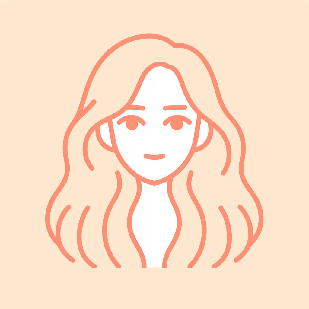 おしゃれ女子LINEアイコン ピンクライン｜髪の輪郭をピンクのラインで縁取ったおしゃれ女子LINEアイコン。柔らかな色合いが優しい印象を与え、シンプルながらも個性的な魅力を際立たせている。