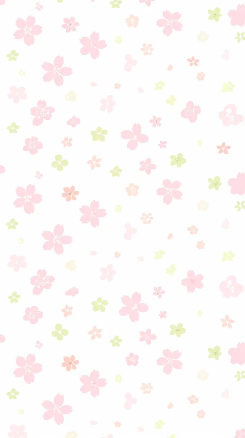 かわいい桜模様LINE背景｜淡いピンクを基調にしたかわいい桜模様LINE背景。花びらの形がランダムに散りばめられ、軽やかに舞うような印象を与えてくれます。春らしい華やかさがありながら、落ち着いた優しさも感じられるデザインです。