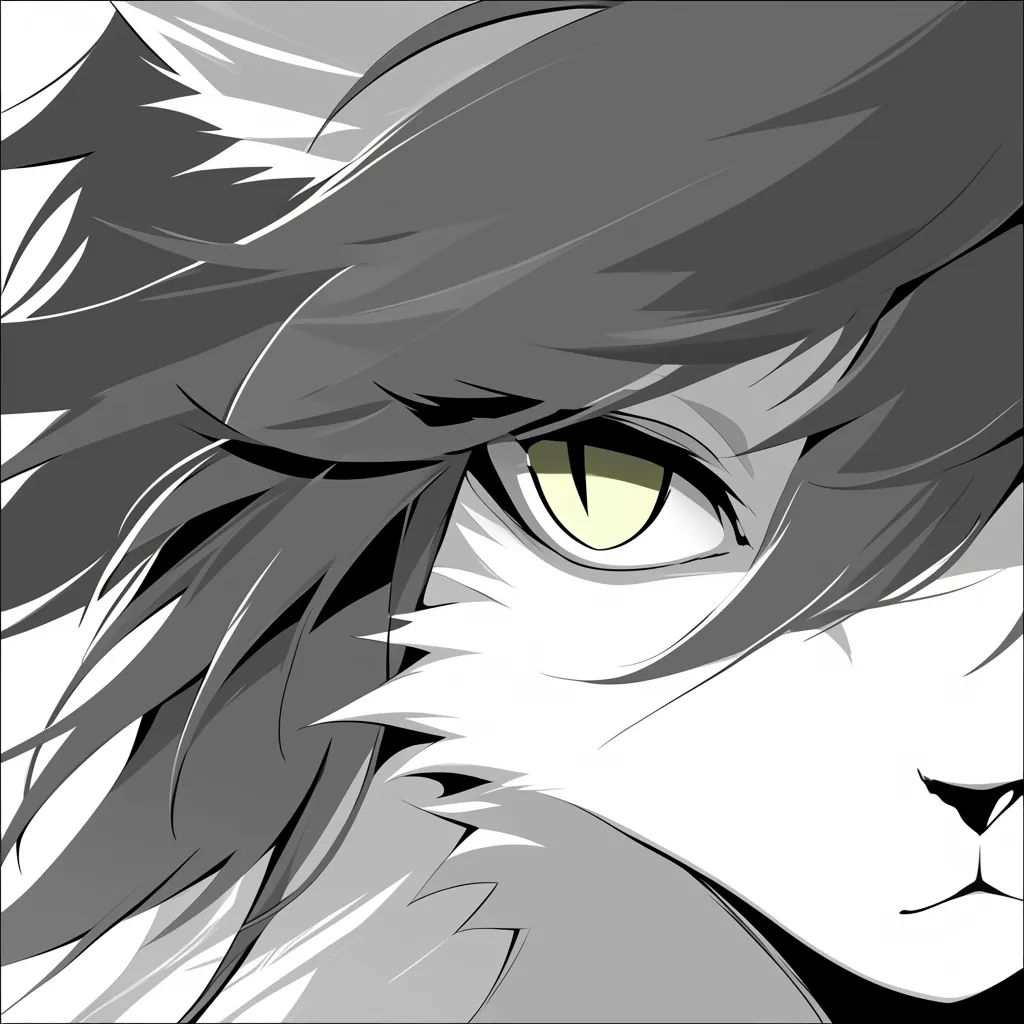 かっこいいおしゃれ猫アイコン｜流れる毛並みと鋭い瞳が印象的なかっこいいおしゃれ猫アイコン。シンプルなモノトーンでまとめられたスタイルはクールさを際立たせ、SNSで強い存在感を放ちます。