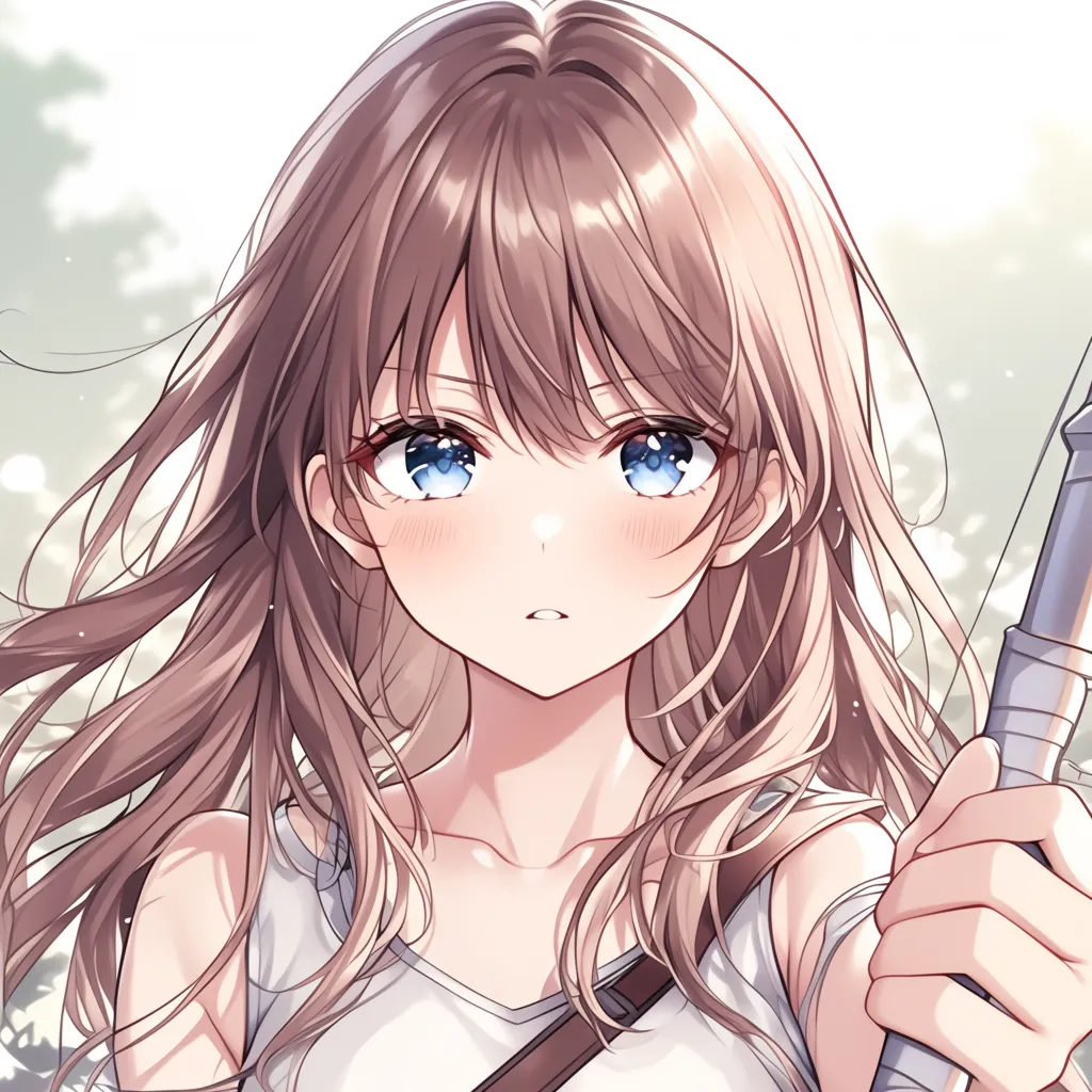 かっこいいアニメアイコン青瞳｜青い瞳と風になびく髪が印象的なかっこいいアニメアイコン。柔らかな光と真剣な表情が物語性を感じさせる仕上がり。