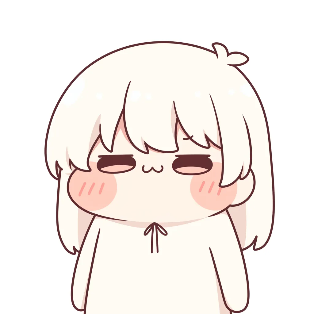 韓国風LINEアイコン白ほっぺ｜韓国風LINEアイコンの柔らかい白を基調にしたキャラクター。大きな頬の赤みとシンプルな線が愛らしく、素朴さの中に温かさが伝わる表情が印象的なデザインです。