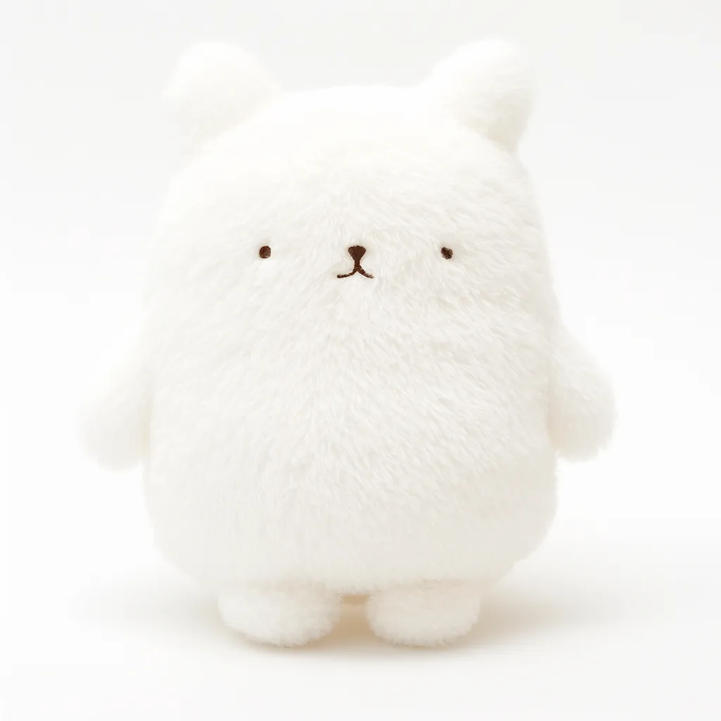 韓国風ぬいぐるみLINEアイコン白くま｜韓国風ぬいぐるみLINEアイコンの白くま。シンプルなフォルムとふんわりとした毛並みが特徴で、無表情ながら柔らかさを強調する印象的な存在です。