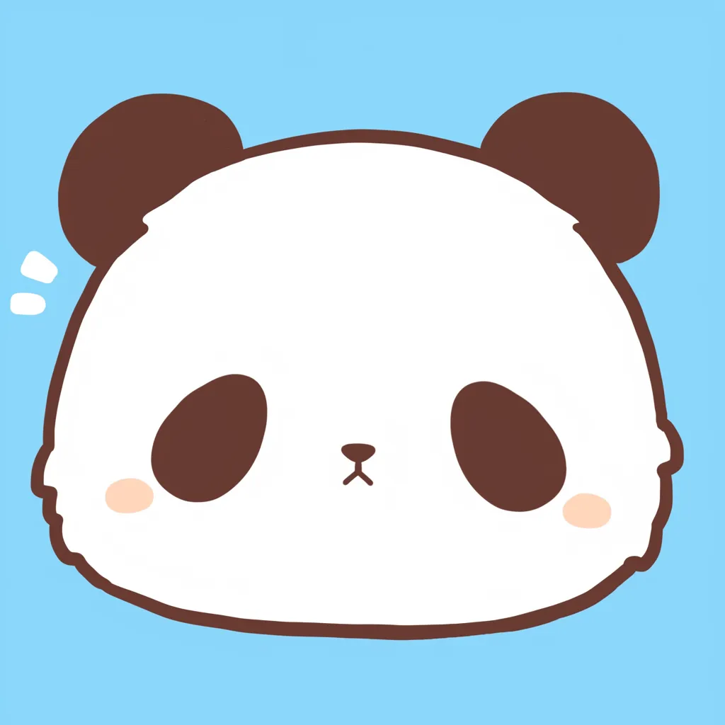 かわいいエモいアイコン ほわ顔パンダ｜ふっくらとした輪郭と控えめな表情が特徴のかわいいエモいアイコン。シンプルなデザインながら、素朴で安心感のある雰囲気を感じさせる仕上がりになっています。