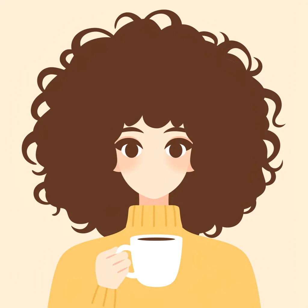 おすすめインスタカフェ女子アイコン｜大きな髪のシルエットとシンプルな構成が特徴的なおすすめインスタカフェ女子アイコン。白と黄色のコントラストがスタイリッシュな印象を与えています。