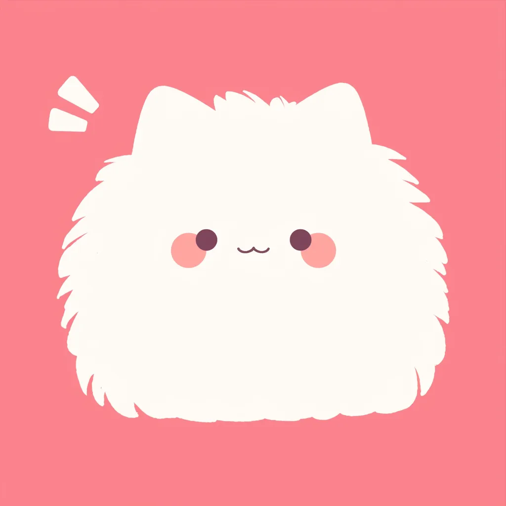 かわいいインスタふわ猫アイコン｜もこもことした毛並みが強調されたかわいいインスタふわ猫アイコン。丸い頬の赤みとやさしい表情が、温かく柔らかい印象を与えています。