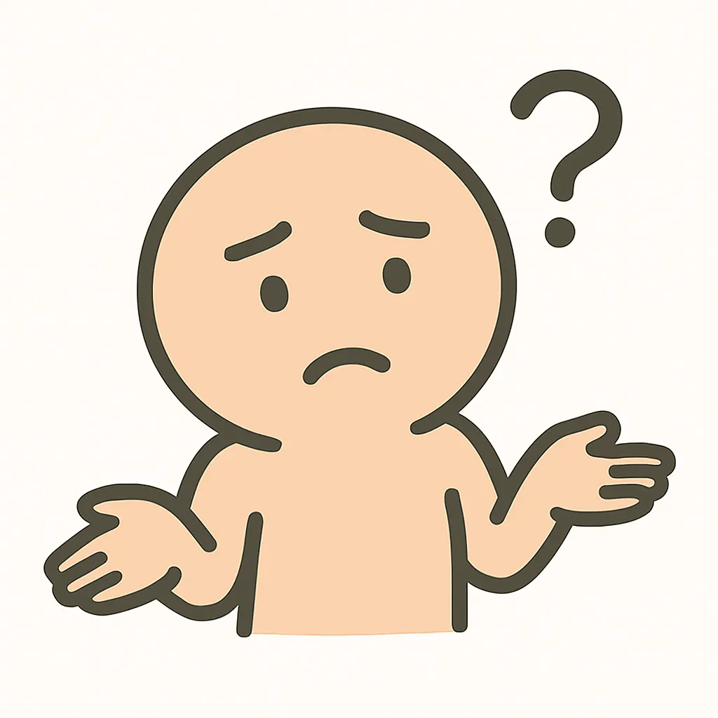 顔文字｜はてなのキャラクター｜左右の肩をすくめる仕草とクエスチョンマークが合わさった、疑問系の顔文字イメージ。眉と口元の曲線で曖昧さを巧みに表現したデザインです。ASCIIアート： ¯\_(ツ)_/¯