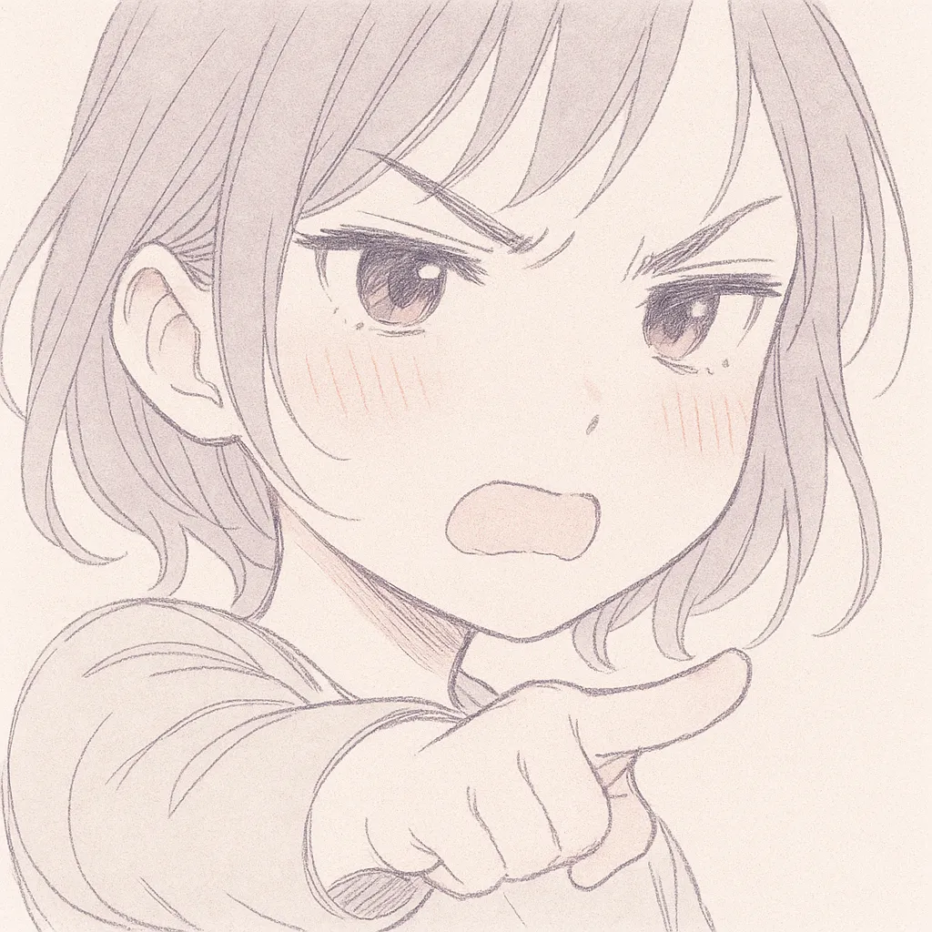 ツッコミ顔文字｜思わずツッコまずにはいられない…！そんな瞬間を淡い線で描きました。手がピシッと伸びたあのアクションも、ほんのりピンクのチークでやさしく再現。（｀・ω・´）つ☆ の空気感をそのまま閉じ込めています。