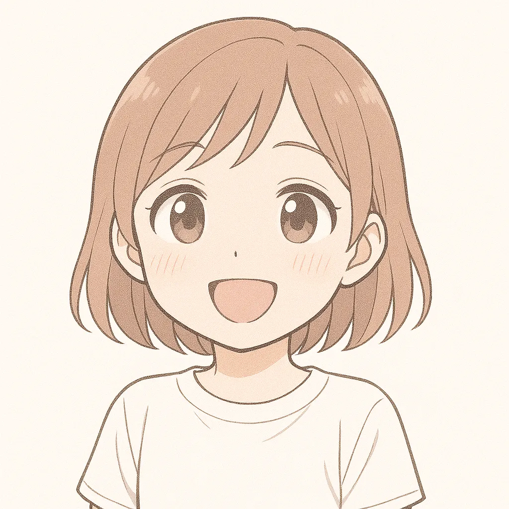 顔文字よろしくな女の子｜朗らかな笑顔でよろしくの挨拶を伝える姿が、清潔感ある線画とパステル調で爽やかに描かれている。(＾▽＾)