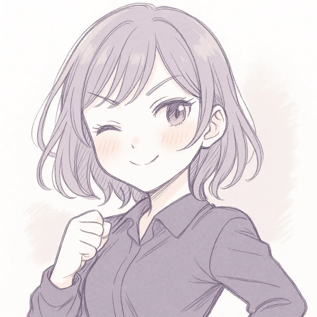 えっへん顔文字｜ちょっと誇らしげな「えっへん」のポーズを、上品でかわいらしく仕上げました。(｀・∀・´)ｴｯﾍﾝ!! のように胸を張って、でもチークはしっかりと入れて可愛さを忘れない。軽やかな得意気がにじむ一枚です。