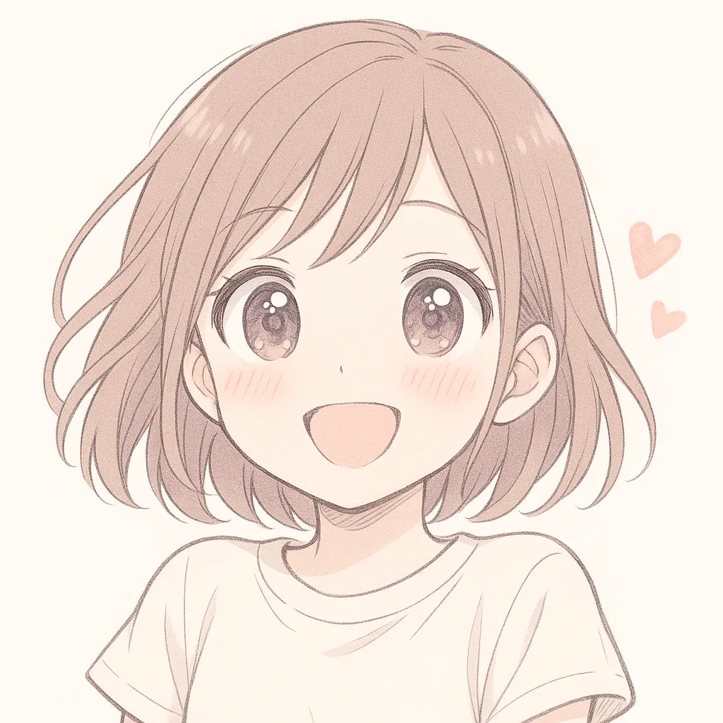 顔文字ドキドキな女の子 (〃▽〃)｜頬を染めながら目を輝かせる女の子が、ドキドキと心がときめく感情を繊細に表しています。ハートマークが気持ちの高まりを際立たせます。参考AA：(〃▽〃)