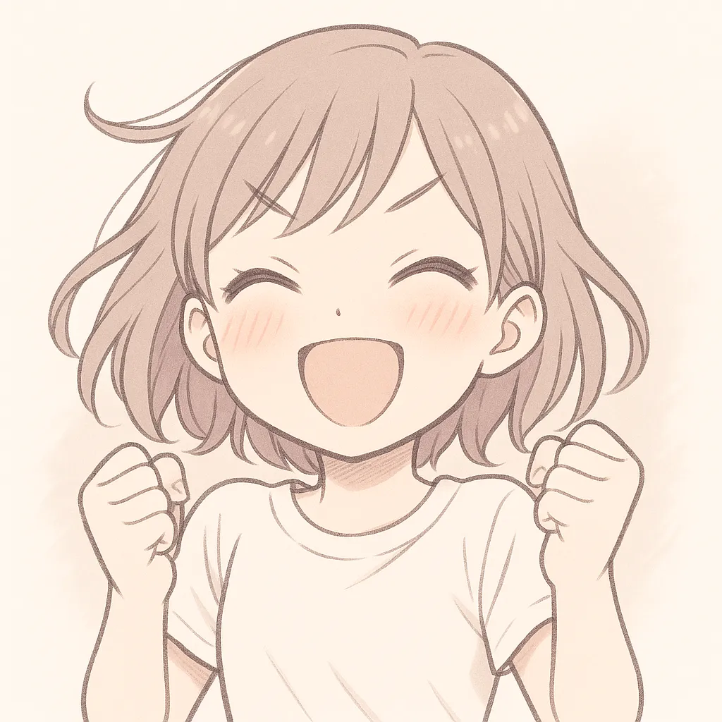 顔文字えいえいおーな女の子 (๑•̀ㅂ•́)و✧｜両拳を握って勢いよく声を上げる女の子が、えいえいおーの元気な掛け声を全開で表現。勢いのある線が活力を感じさせる構成です。参考AA：(๑•̀ㅂ•́)و✧