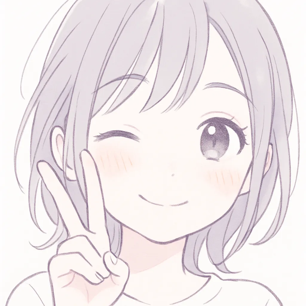 ピース顔文字｜やさしい笑顔とともに、そっとピースサインを描いた一枚です。表情は(๑˃̵ᴗ˂̵)و✧のように明るく、でも淡い色調でやさしさを忘れずに。指先に添えられた光が、ほのかな自信と希望を照らします。