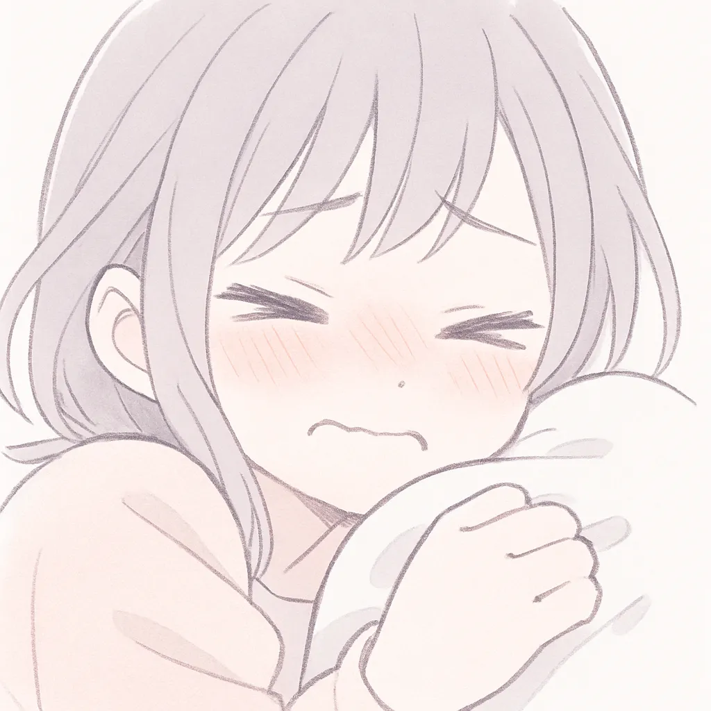 ぎゅー顔文字｜ぎゅっと抱きしめる気持ちを、ふわふわの輪郭とあたたかな表情に込めました。(*´>ω<`)o 優しく抱きしめられているような気持ちになる、ほんのり切なくて、でも安心できる雰囲気のある一枚です。