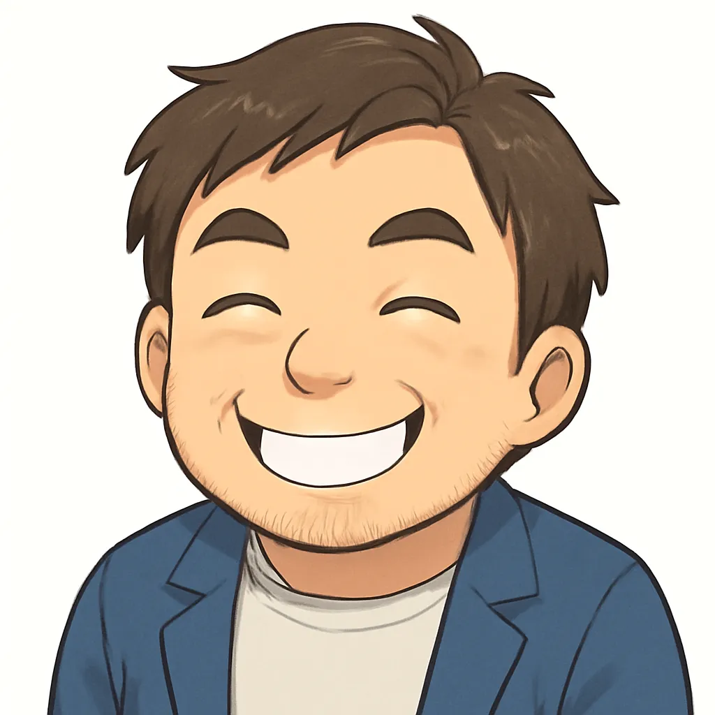 ニコニコおじさん（顔文字：(＾▽＾)）｜口を大きく開けて笑うニコニコおじさんのアスキーアート風イラスト。明るく快活な印象を与える表情で、楽しい気持ちをシンプルに伝えられる親しみやすいデザインです。(＾▽＾)