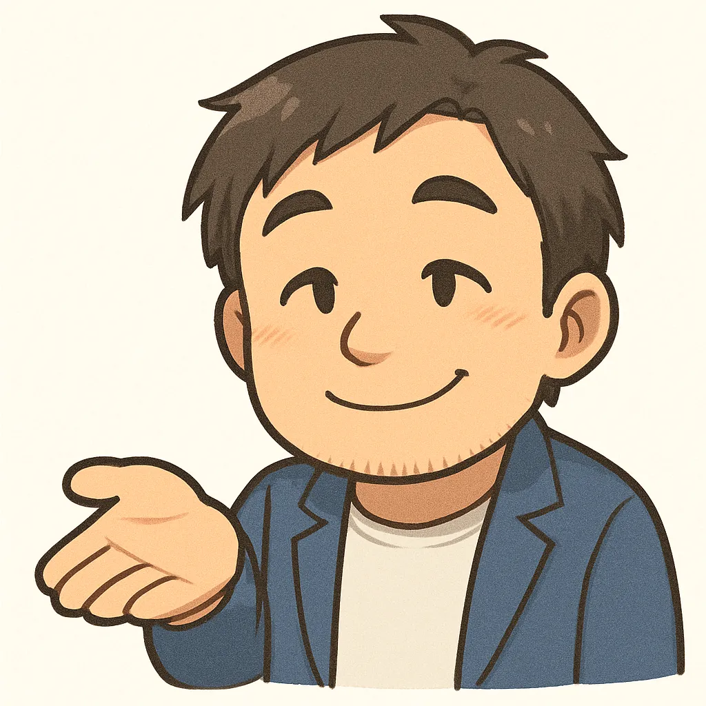 あげるおじさん（・ω・）｜あげるモチーフのおじさんは、差し出す手と優しい表情で親しみたっぷり。やさしさが伝わる一枚です。参考：（・ω・）
