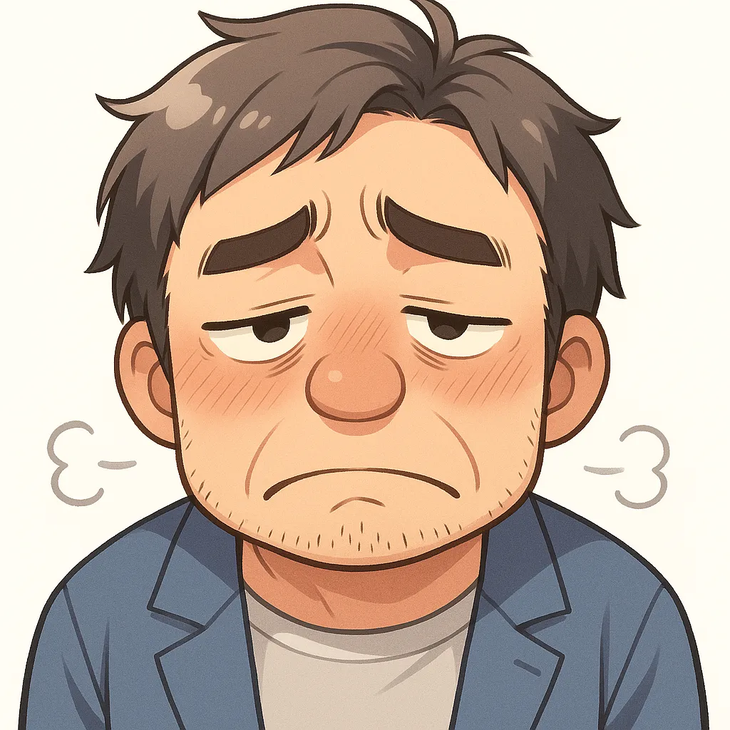 しょぼんおじさん（顔文字：(´・ｪ・`)）｜顔に出るほどしょぼんとしたしょぼんおじさん。どことなく哀愁ただよう表情が、見る人の共感を誘う。参考：(´・ｪ・`)