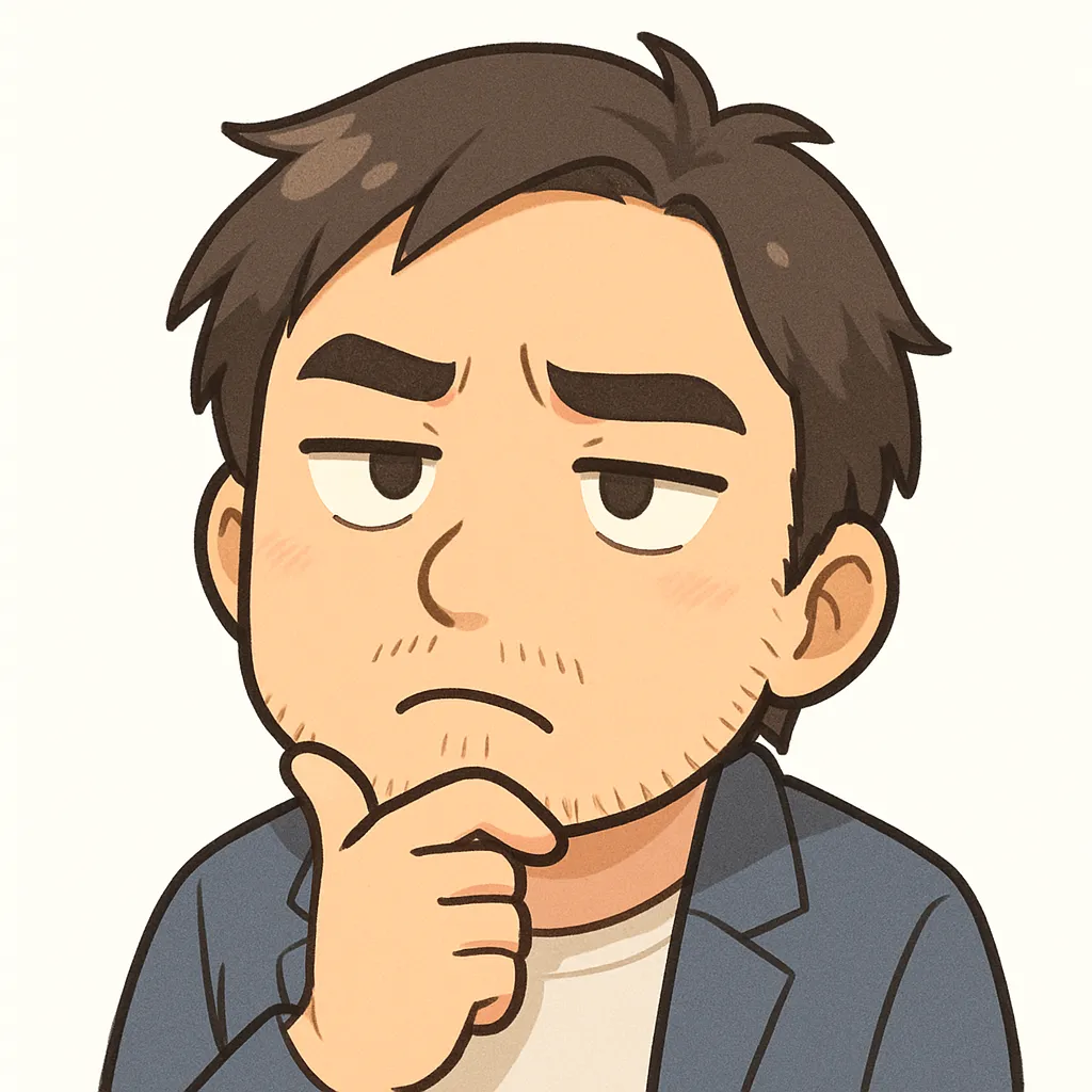 考えるおじさん（-＿-）｜考えるモチーフのおじさんは、手を添えた仕草が印象的。深く思索する姿がちょっと可愛らしく映ります。参考：（-＿-）