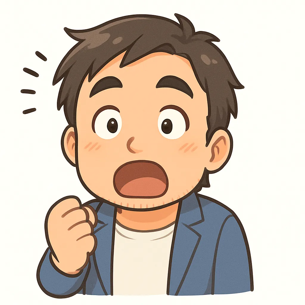 吹き出すおじさん（≧∇≦）｜吹き出すモチーフのおじさんは、笑いがこらえきれず表情崩壊。満面の笑みに元気をもらえる1枚です。参考：（≧∇≦）