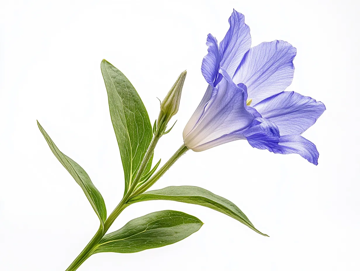 一輪の竜胆花スタジオ撮影画像｜青紫の花弁が透けるように表現された竜胆花のスタジオ撮影画像。モチーフの端正な形が静かな気品と凛とした空気を漂わせる。