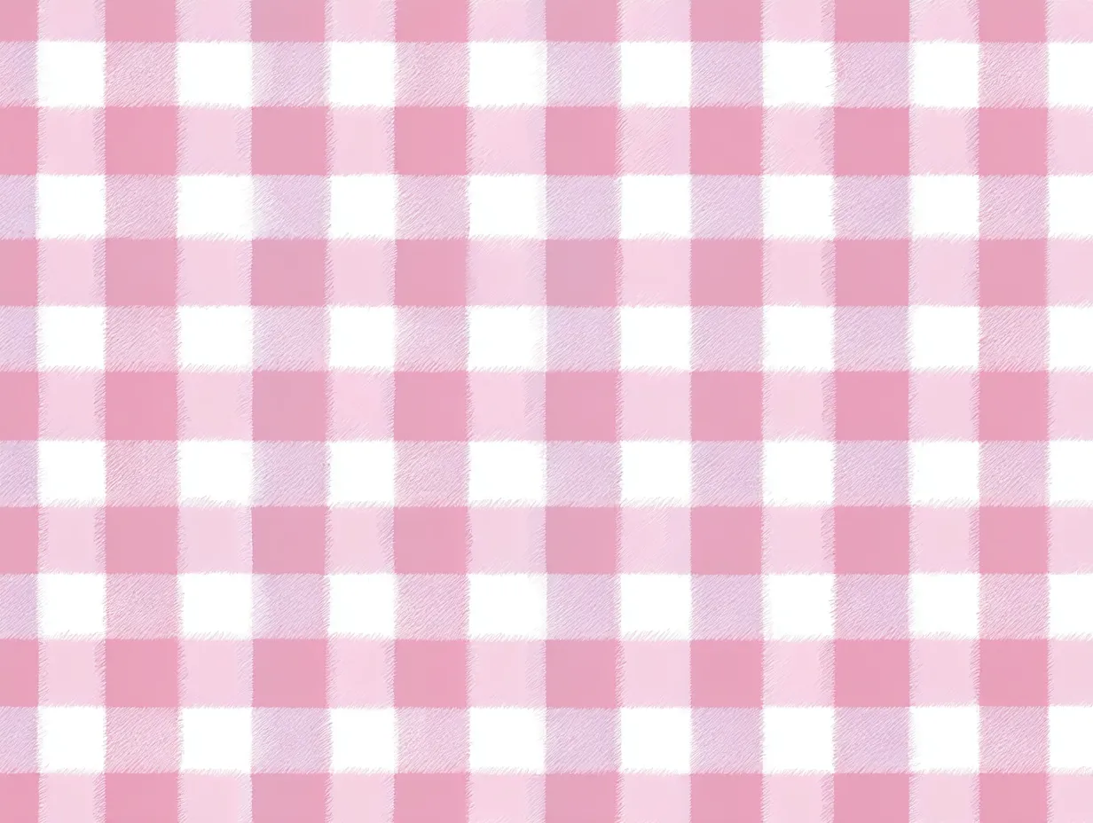 チェック柄のピンクスケッチ風｜ピンクの柔らかな濃淡が手描き風に仕上げられたチェック柄。やさしい印象とともに温かな雰囲気を漂わせます。誰にも見せなかった日記のページのように、この模様にはそっと封じられた秘密の思い出が含まれています。