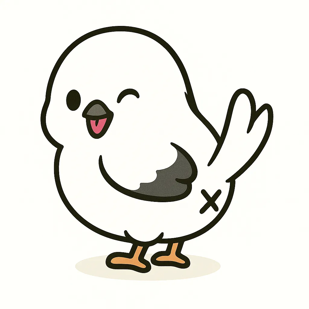 かわいい振り向きお尻のシマエナガ｜真っ白でまるくふくらんだ体に小さな黒い目が特徴のシマエナガ。ふわふわの羽毛と短いしっぽが癒し系のかわいさ。
