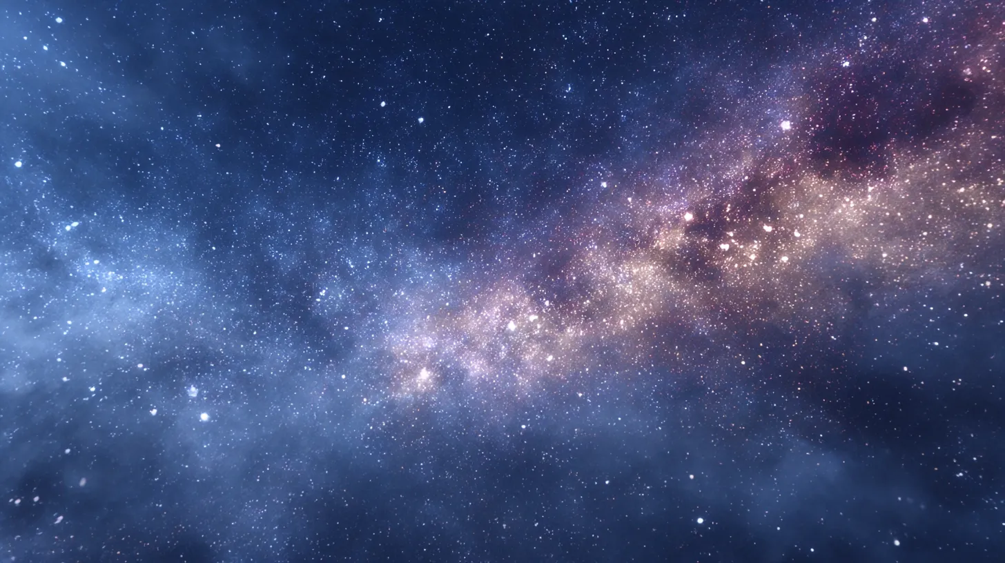 宇宙PC壁紙 天の川のきらめき｜星々が集まり織りなす天の川が横たわる宇宙PC壁紙。光の帯が優雅に伸び、夜空に散りばめられた無数の輝きが神秘的に広がっている。