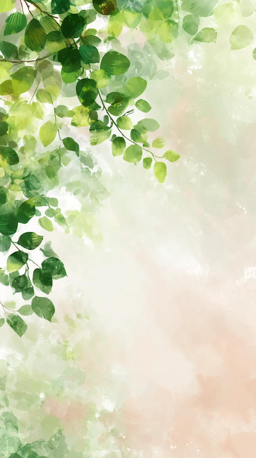 木陰のクリーム色壁紙｜青々とした木の葉が生い茂り、淡い生成りの地と溶け合うクリーム色壁紙。葉の濃淡が重なり合うことで木漏れ日のような奥行きが広がり、清涼感のある佇まいを描いている。