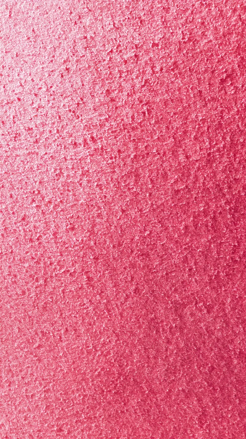 ピンクの無地壁紙 立体のざわめき｜ピンクの無地壁紙は、凹凸のある面が全体を覆い、光を受けて立体的な陰影を描く。表面の細やかな起伏が絶妙なリズムを生み、視覚に動きを与えている。単色でありながら、奥深い表現が凝縮された印象を与える。
