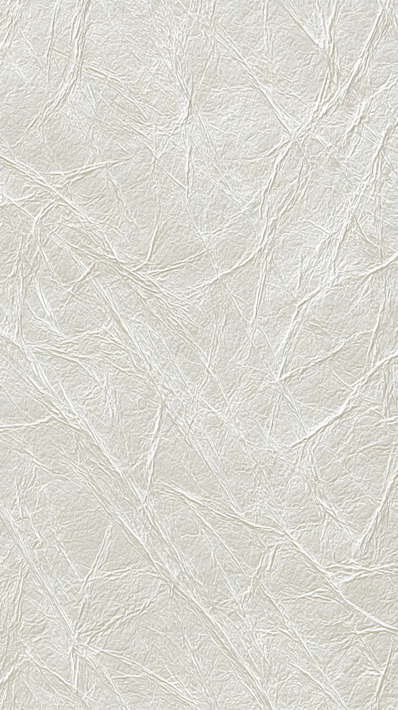 白のシンプル壁紙 折り重なる皺｜白のシンプル壁紙には、紙を思わせる折り重なる皺模様が全体を覆い、光を受ける角度によって複雑な陰影を映し出す。表情豊かな立体感が柔らかい印象を与えている。