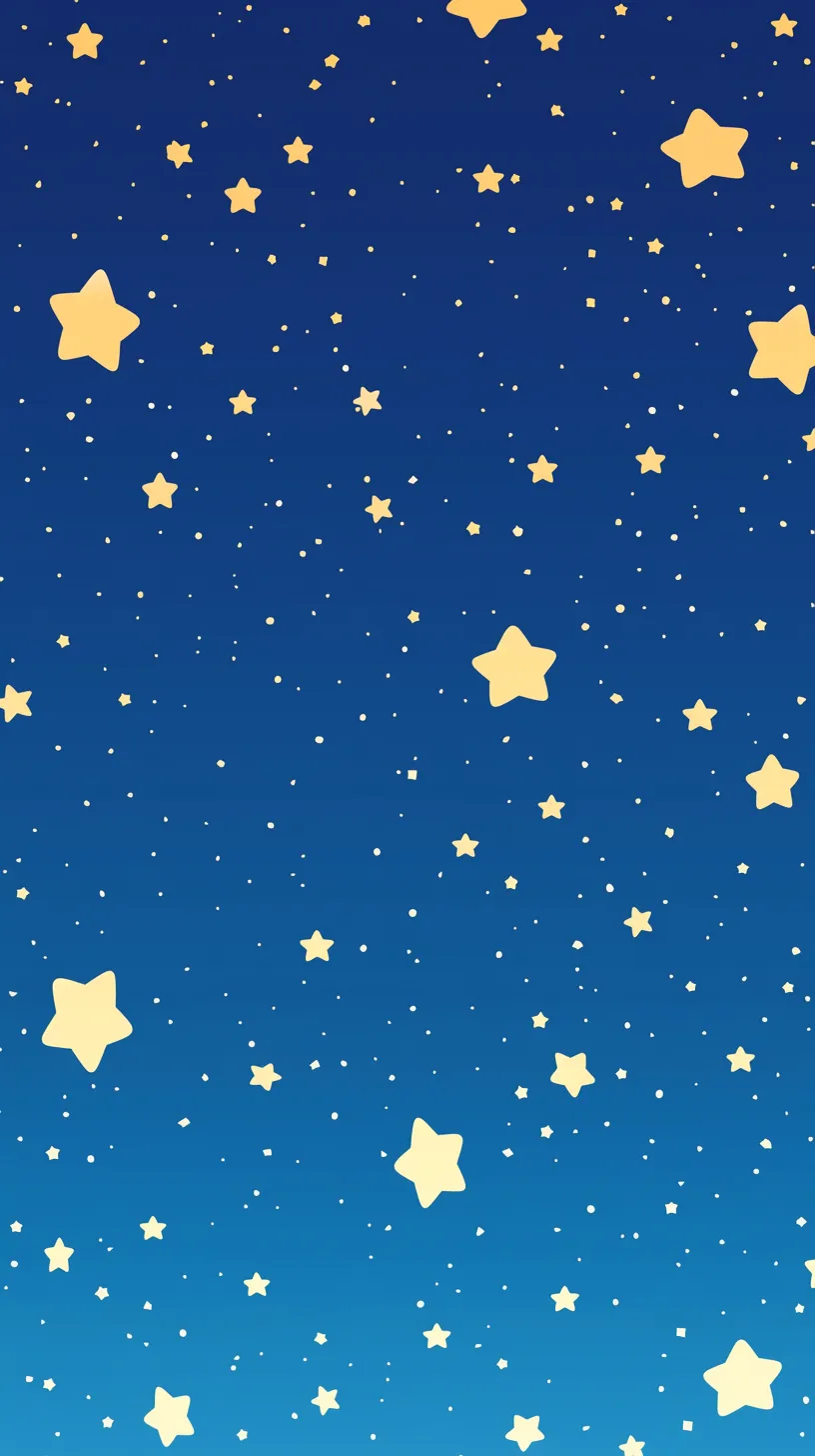 かわいい夜空の星壁紙｜濃紺の空に大小さまざまな星がぎっしり輝くかわいい夜空の壁紙。シンプルながらも満天の星々のきらめきが、視界いっぱいに広がる宇宙の神秘を感じさせる。