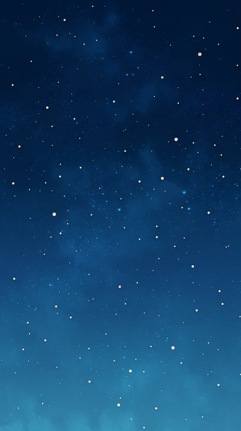 おしゃれ夜空の星屑壁紙｜深い群青の空に無数の小さな星が散りばめられたおしゃれ夜空の壁紙。点のリズムが広がり、宇宙の奥行きを感じさせる静謐な美しさが漂っている。