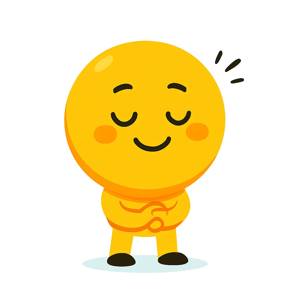 メモ顔文字φ(･ω･｀)｜メモφ(･ω･｀)は、何かを記録しようとする黄キャラの丁寧な動作を可視化した表現。顔文字φ(･ω･｀)に合わせてやや俯きつつメモを取る様子は、「φ(..)」のアスキー感と一体となった誠実な印象を与えます。