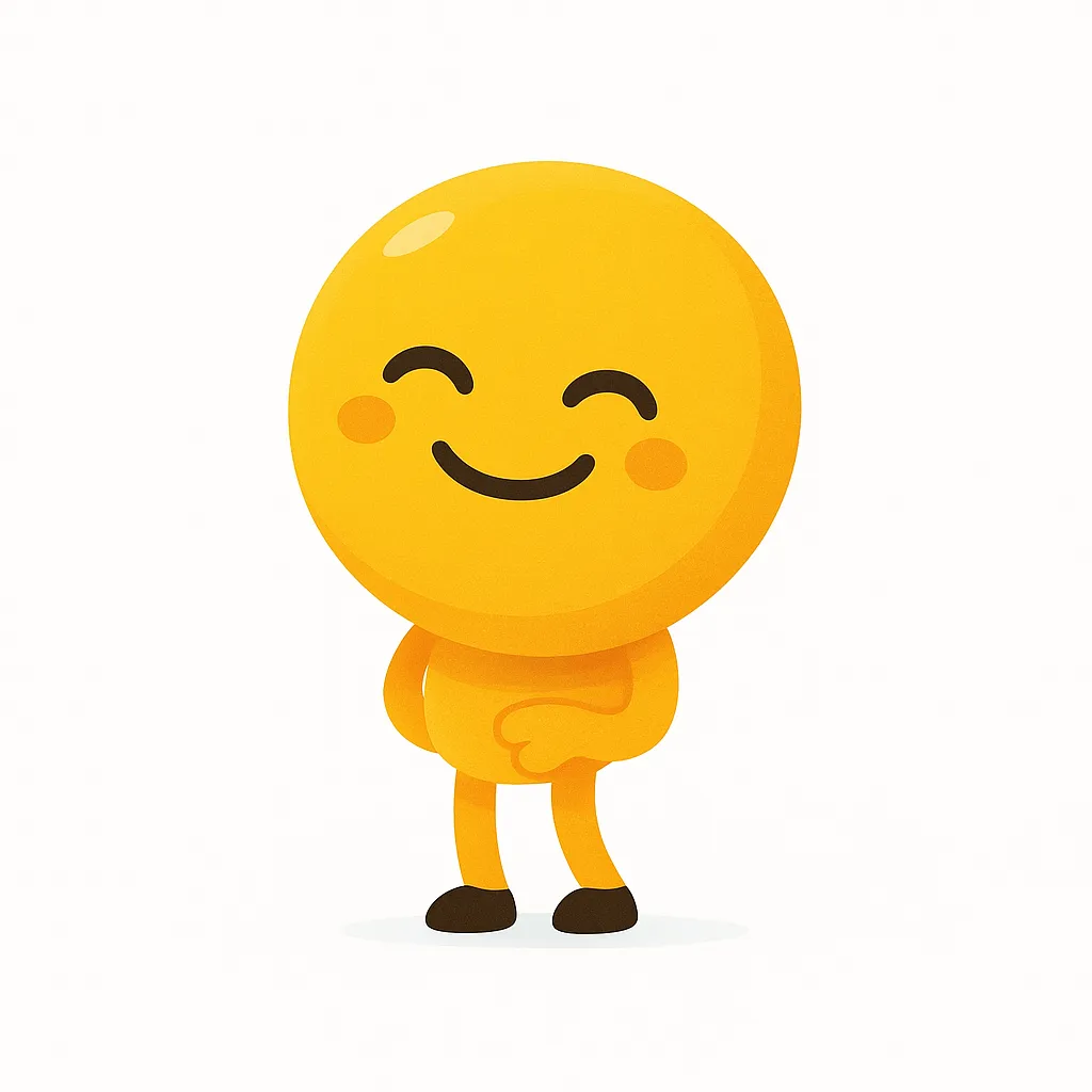 ふふふ顔文字（*´艸`）｜思わず笑みがこぼれるふふふ顔文字（*´艸`）を表現したイラスト。ほんのりピンクのほっぺと手の位置が、こっそり笑う仕草を引き立てている。　(*´艸`)