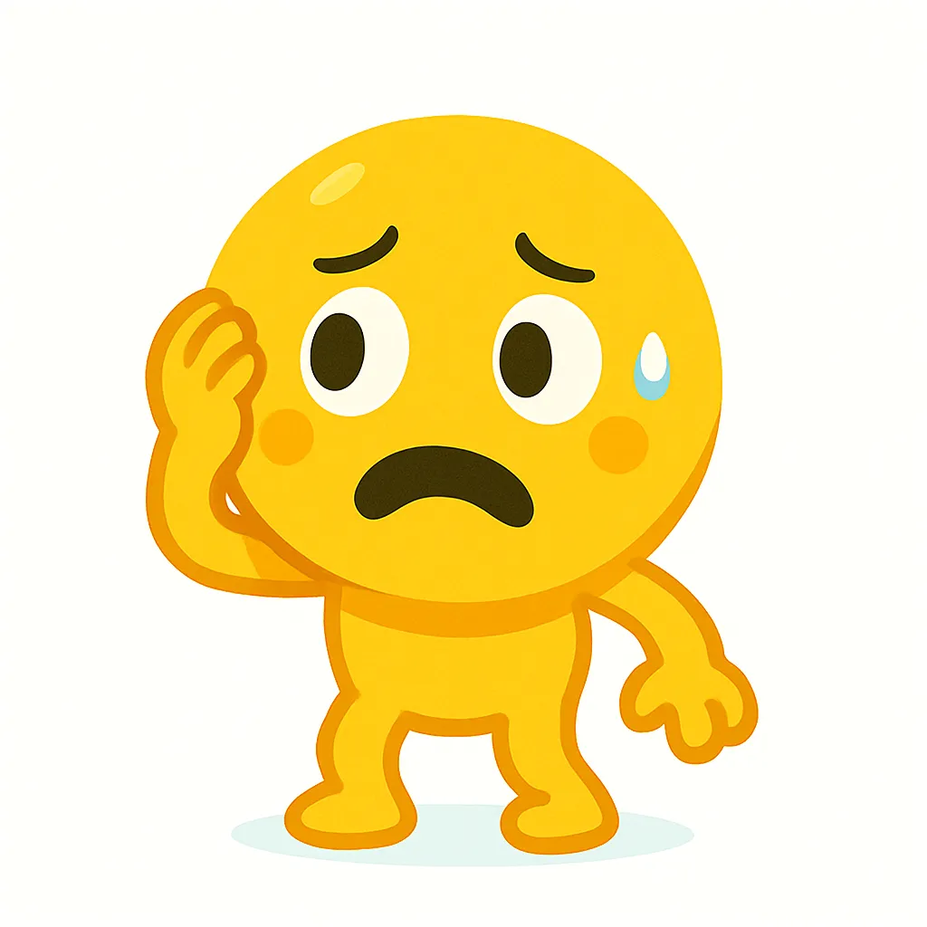 そわそわな顔文字キャラ(；・∀・)｜視線が揺れたような表情と手の動きで「そわそわ」感を伝える顔文字キャラ。軽い焦りと不安が混ざったような雰囲気に仕上げられている。ASCIIアート：(ﾟｰﾟ;A