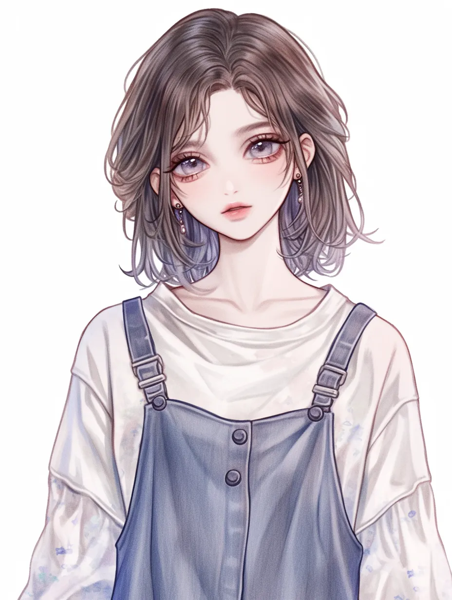 おしゃれかわいいお母さんのブルーデニム｜ふんわりしたヘアとブルーデニムのナチュラルな着こなしが映えるおしゃれかわいいお母さん。自然光を受けたような淡彩の表現が心地よさを感じさせる。